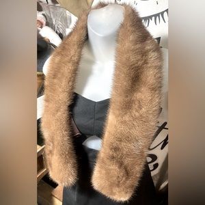 Vintage Genuine Mink Fur Stole Neck Wrap Collar Scarf Sable 1950’s